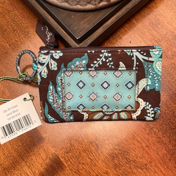 Vera Bradley Accessories - Vintage Vera Bradley Zip ID Case & Key Ring - Java Blue Fabric, New w/ Tag